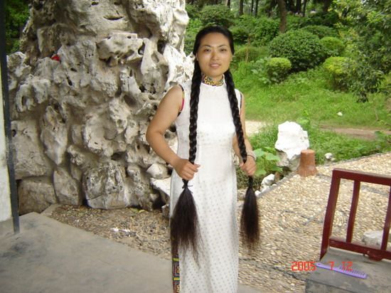 Qi Liping's long hair photos in 2005