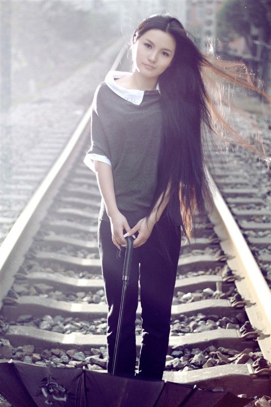 Beautiful girl with hip length long hair