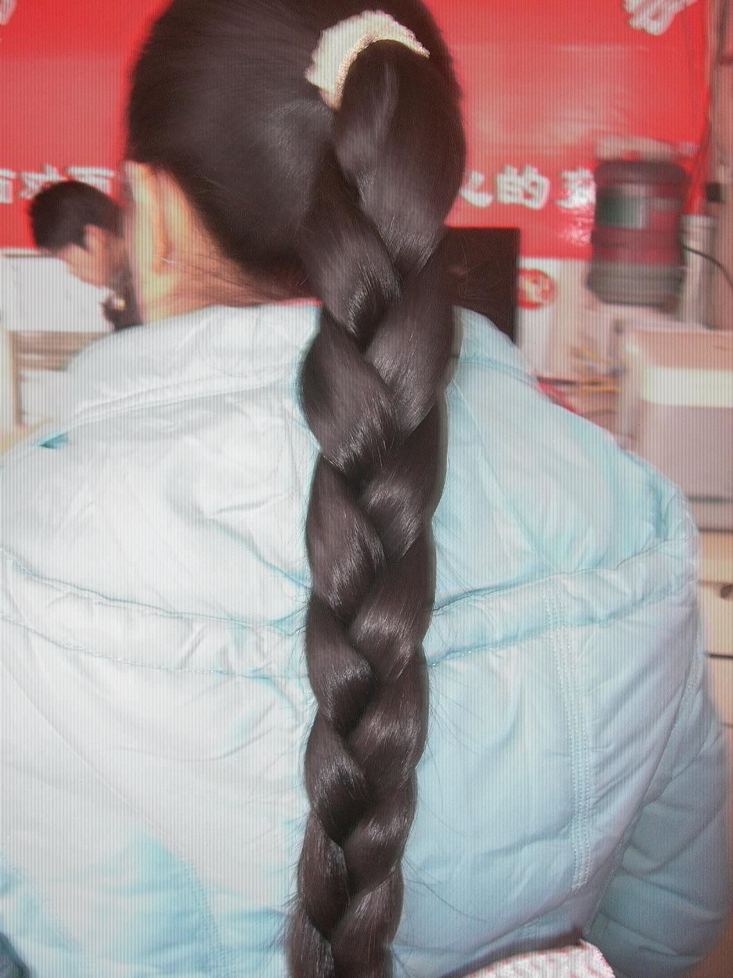 Young girl with silky long hair