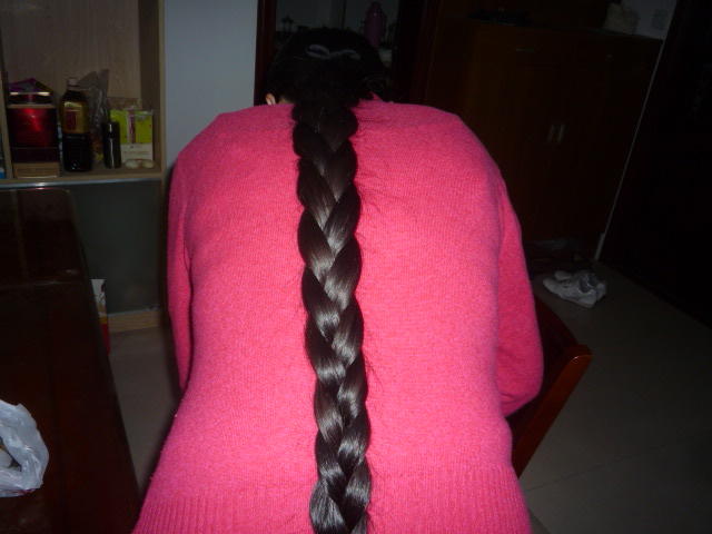 Indoor photos of long braid