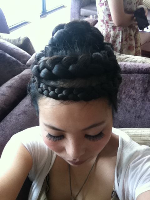 Xia Kuanlei made braid bun in model show