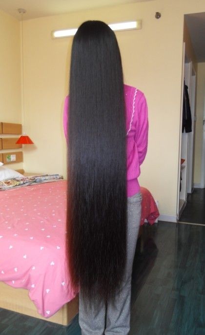 Silky long hair made to braid and beautiful bun