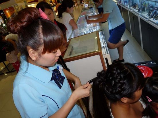 It took her a lot of time to make beautiful French braid