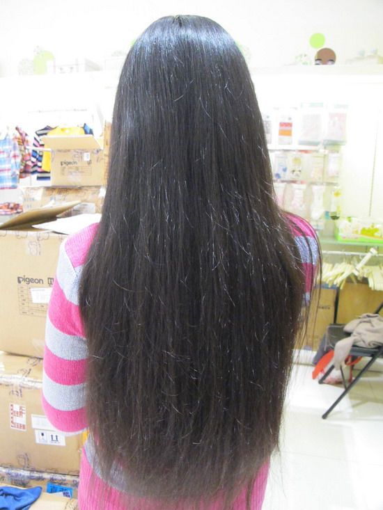 Thick waist length long hair