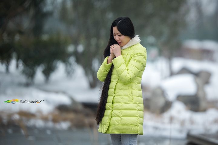 Black hair and white snow