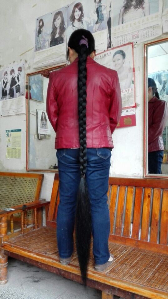 Super long braid on chair