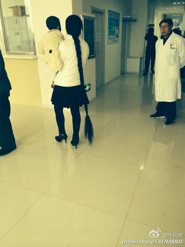 Floor length long braid in hospital