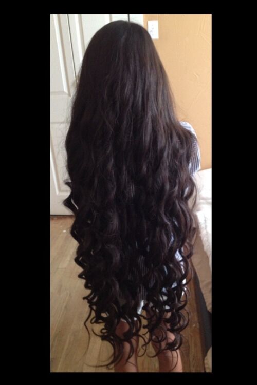 Knee length curly long hair