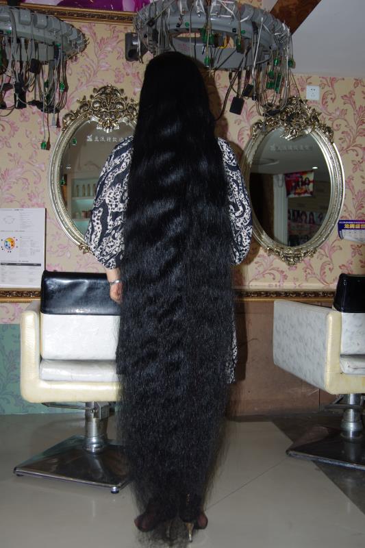 Very thick floor length long hair