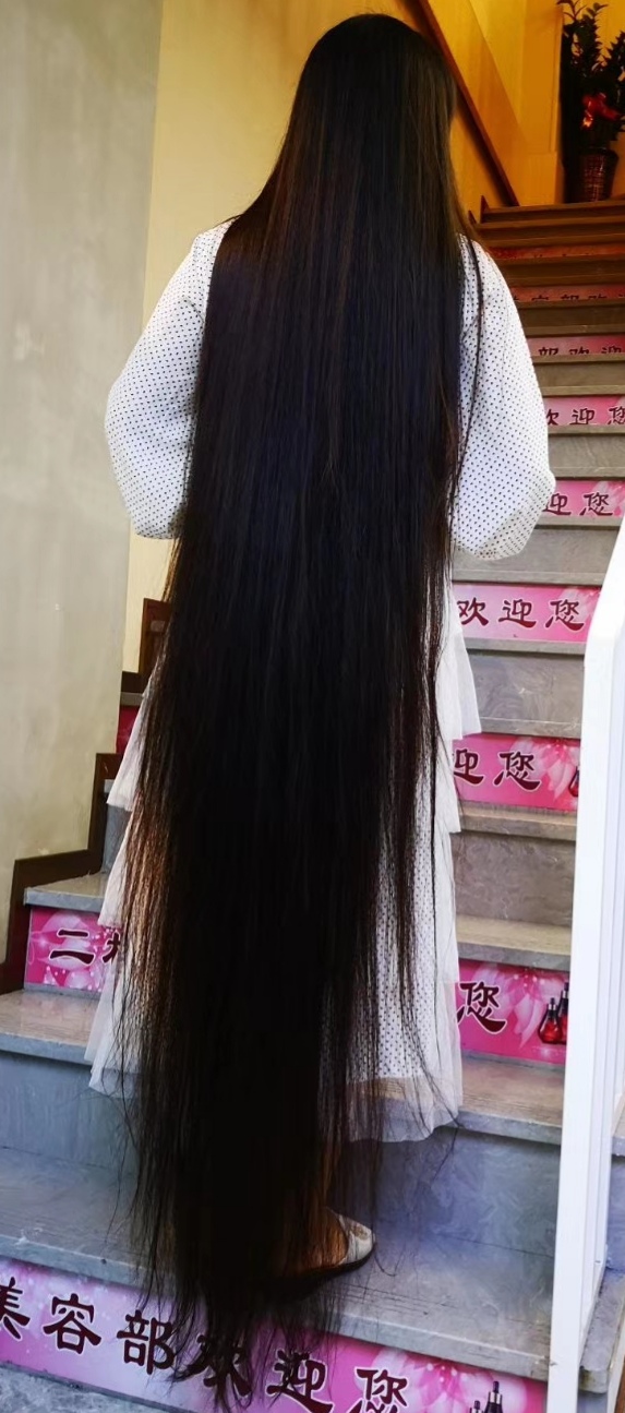 Floor length plus long hair on stair